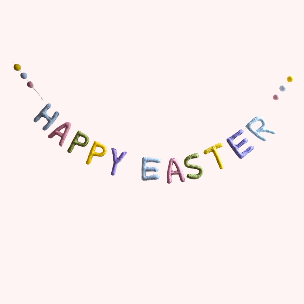Felt Happy Easter Garland