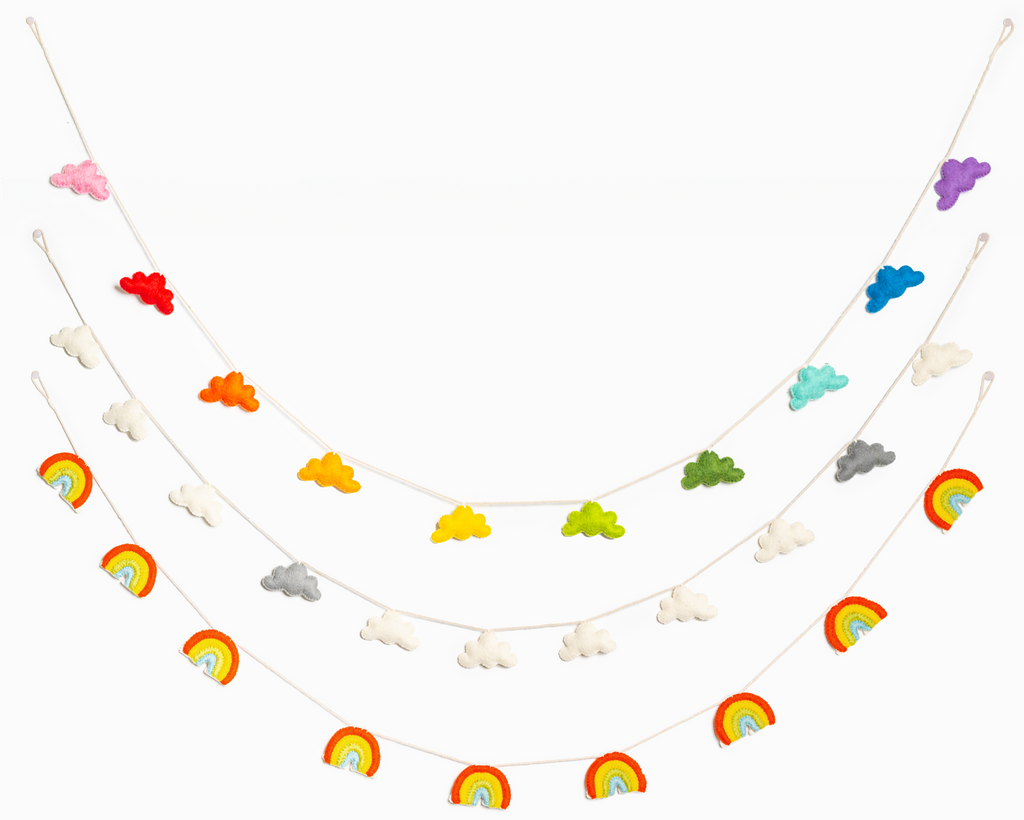 Felt Cloud Garland Grey