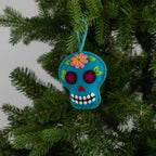 Embroidered Sugar Skull Ornament