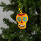 Embroidered Sugar Skull Ornament