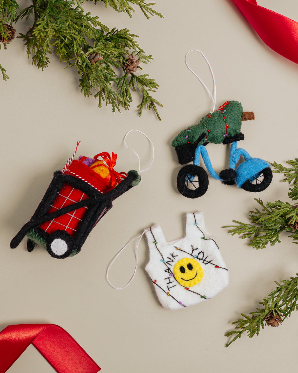 Felt City Bike Ornament