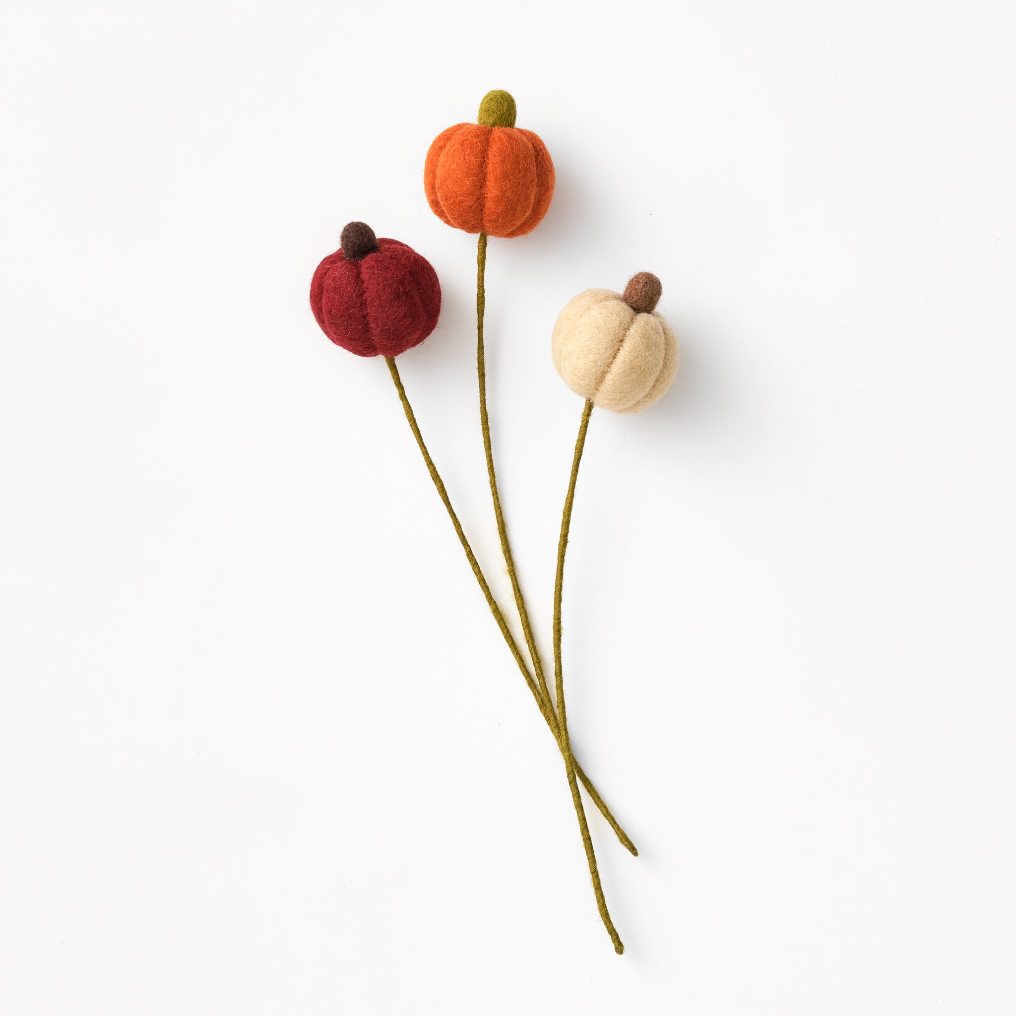 Felt Pumpkin Accent Stem