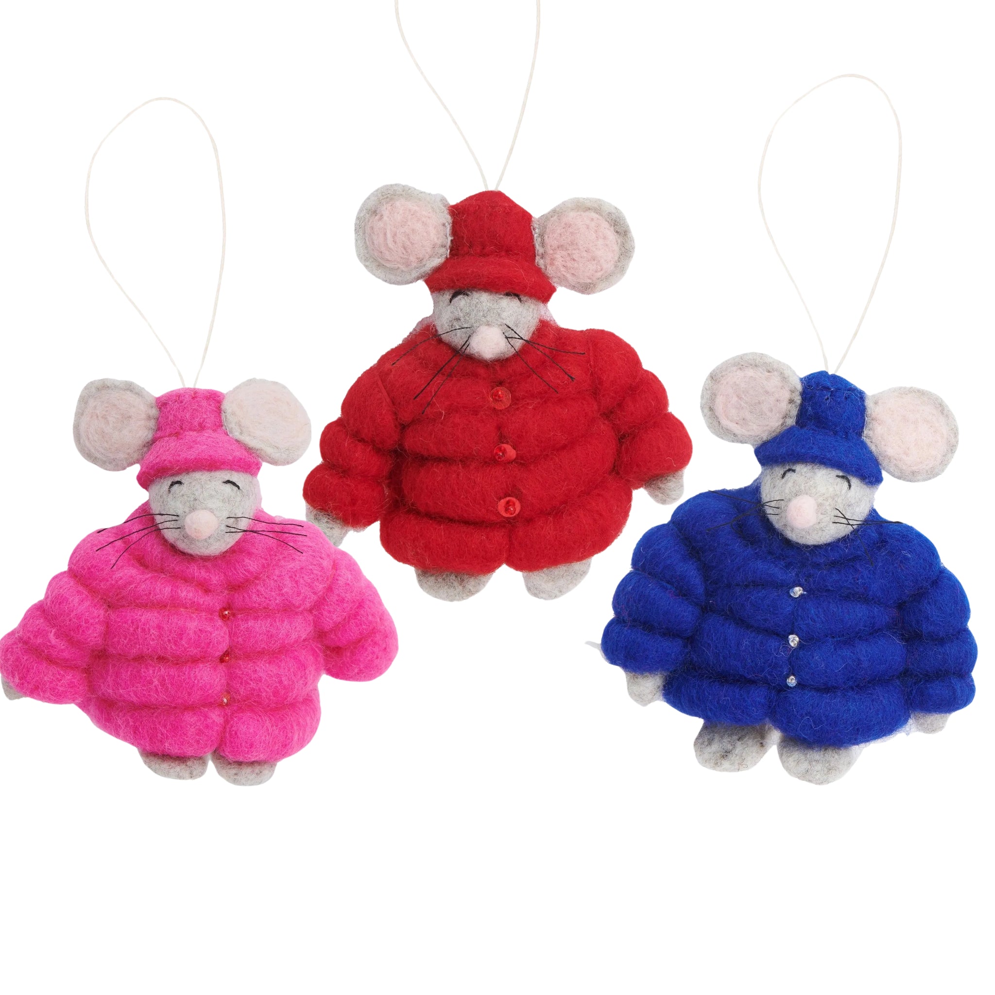 Felt Coat Mouse Ornament