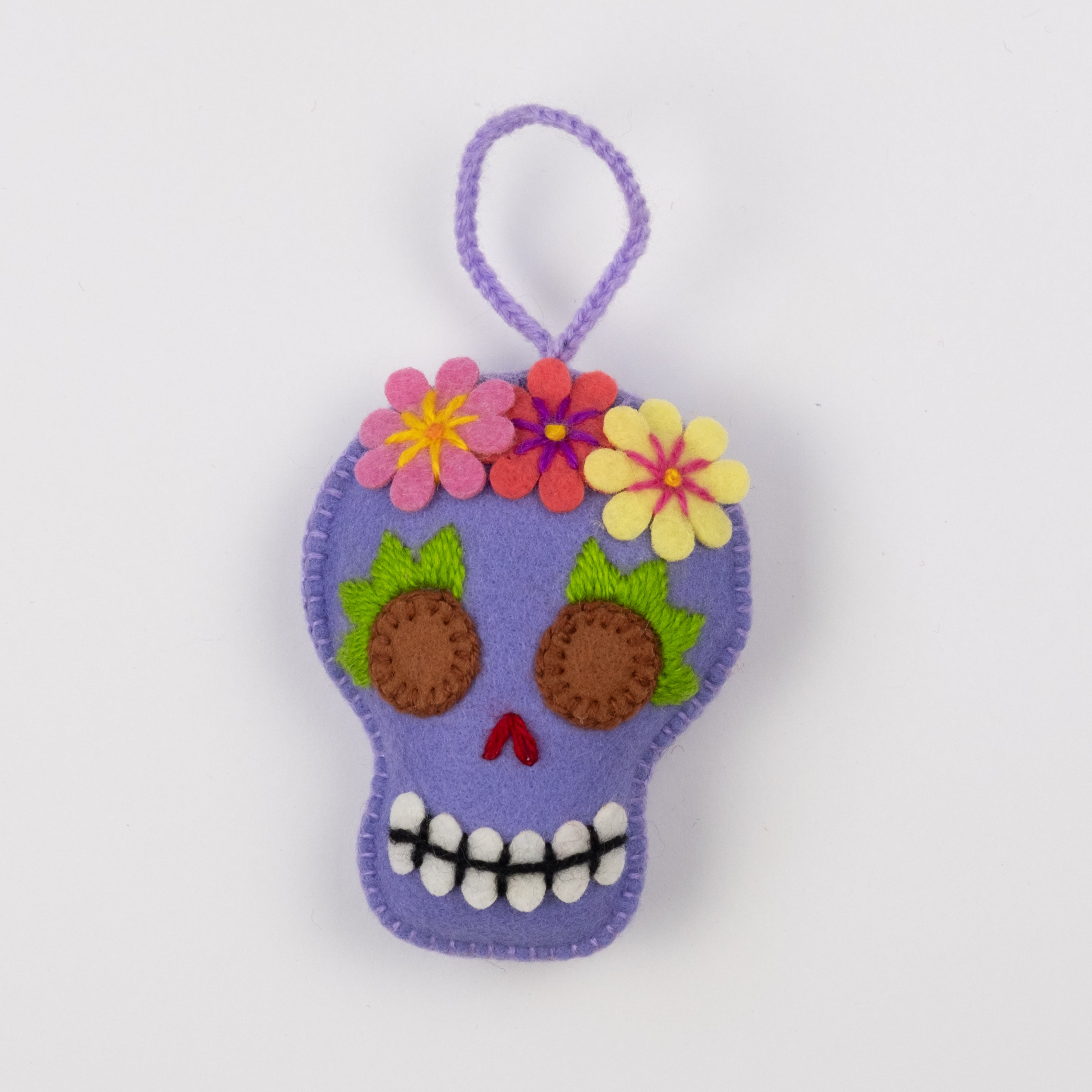 Embroidered Sugar Skull Ornament