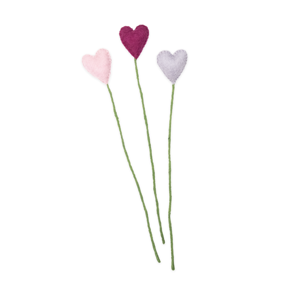 Felt Heart Stems