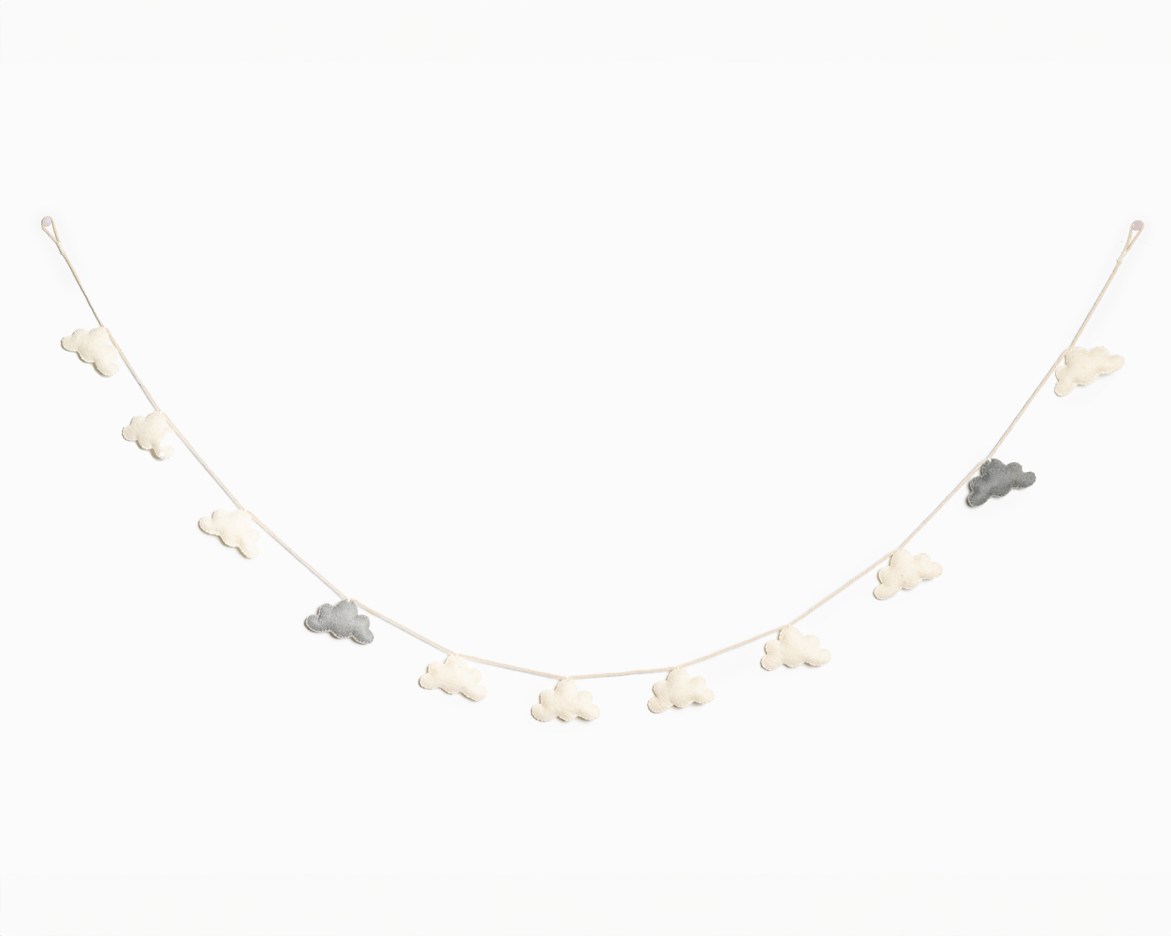 Felt Cloud Garland Grey