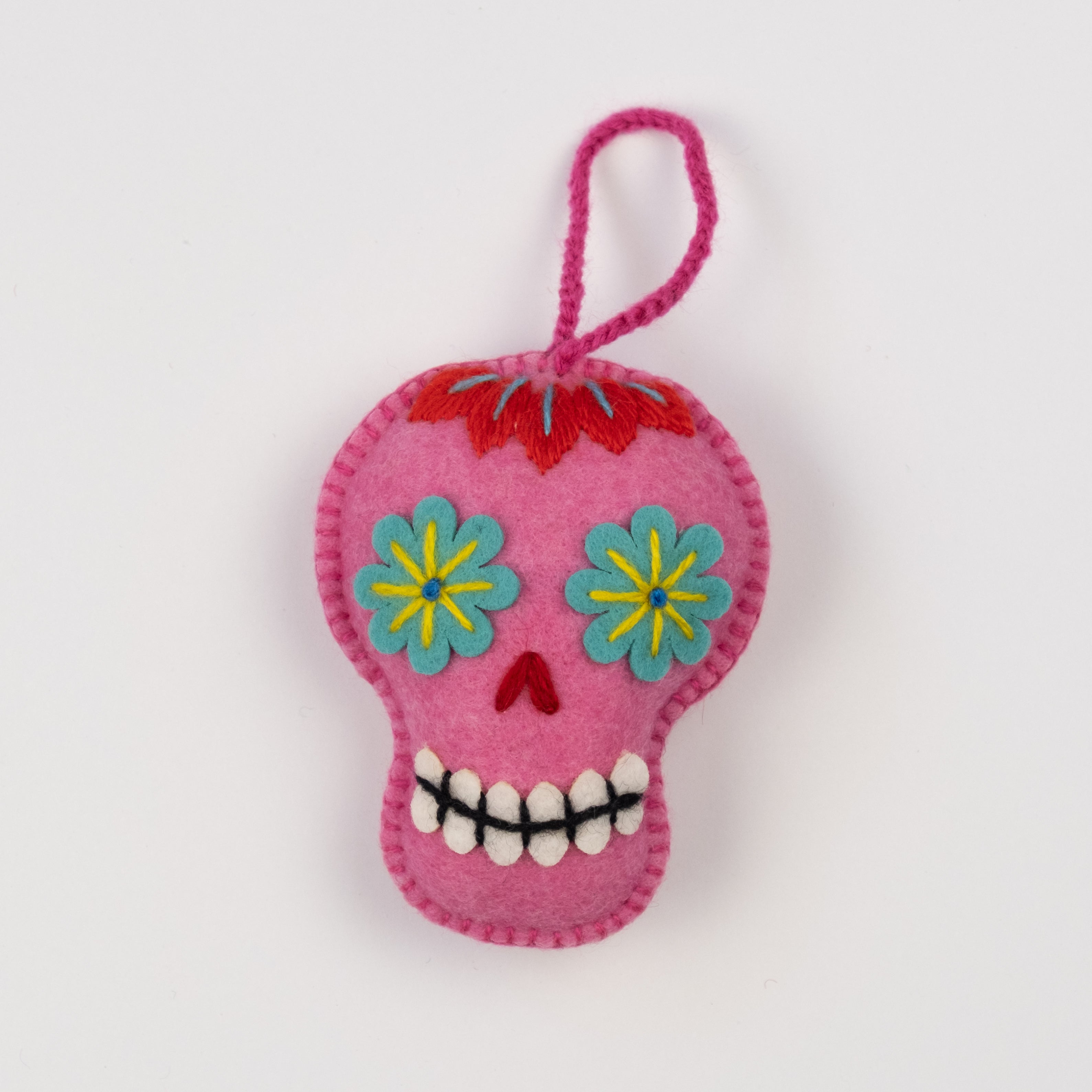 Embroidered Sugar Skull Ornament
