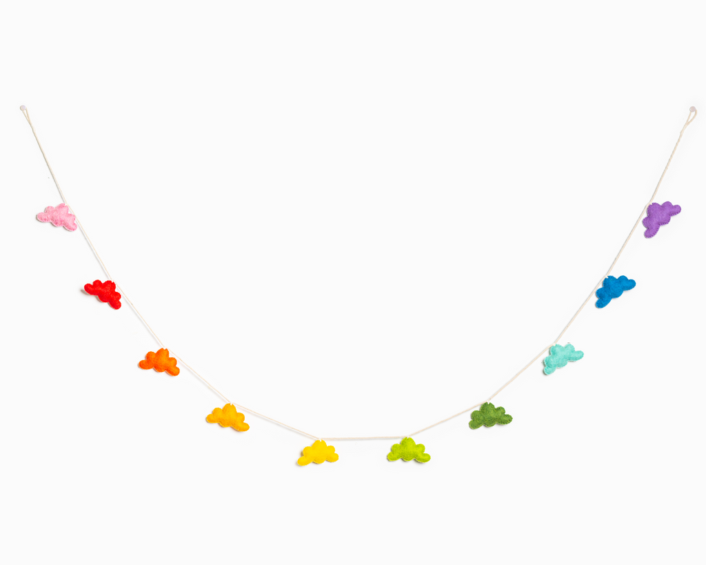 Felt Cloud Garland Grey