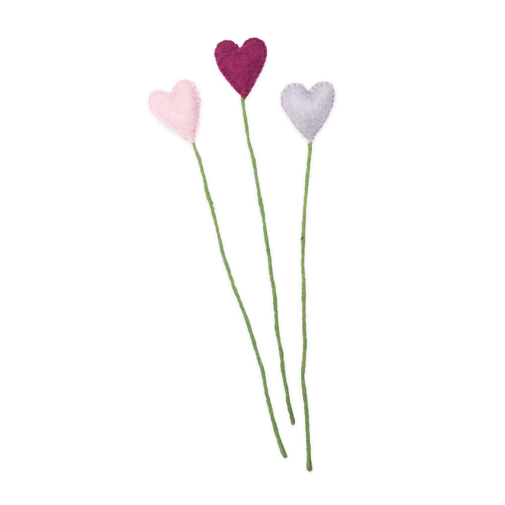 Felt Heart Stems