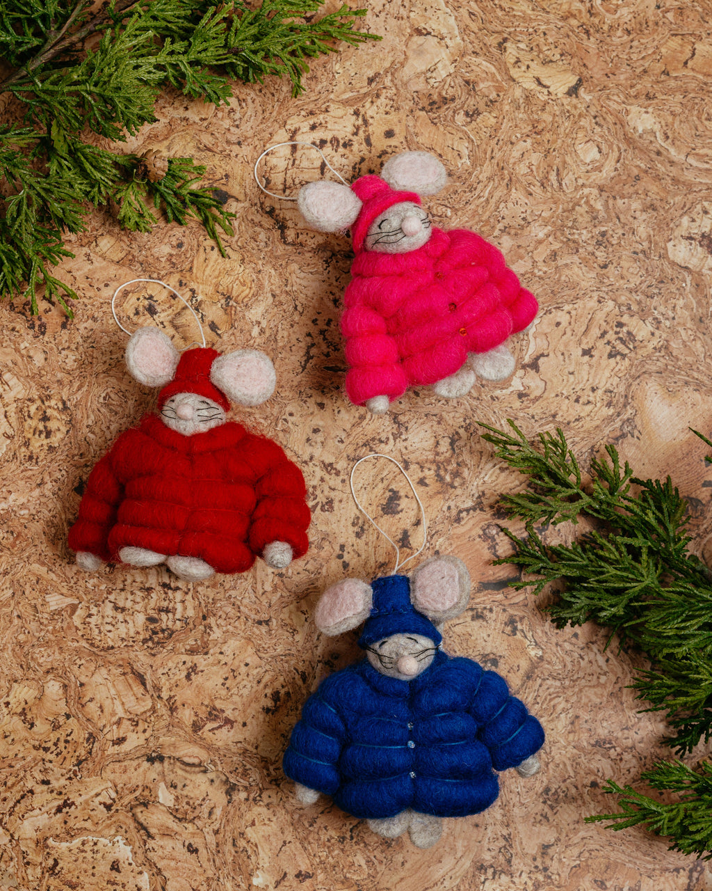 Felt Coat Mouse Ornament