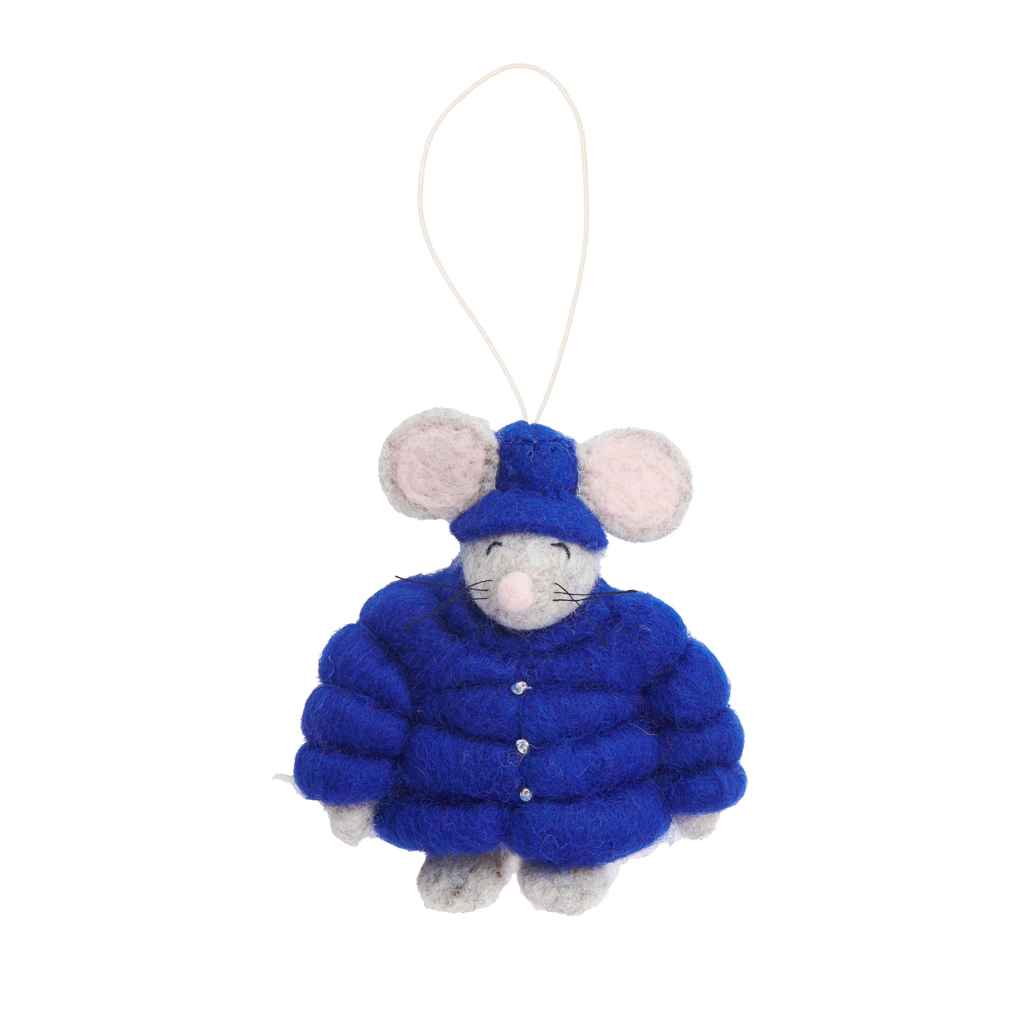 Felt Coat Mouse Ornament