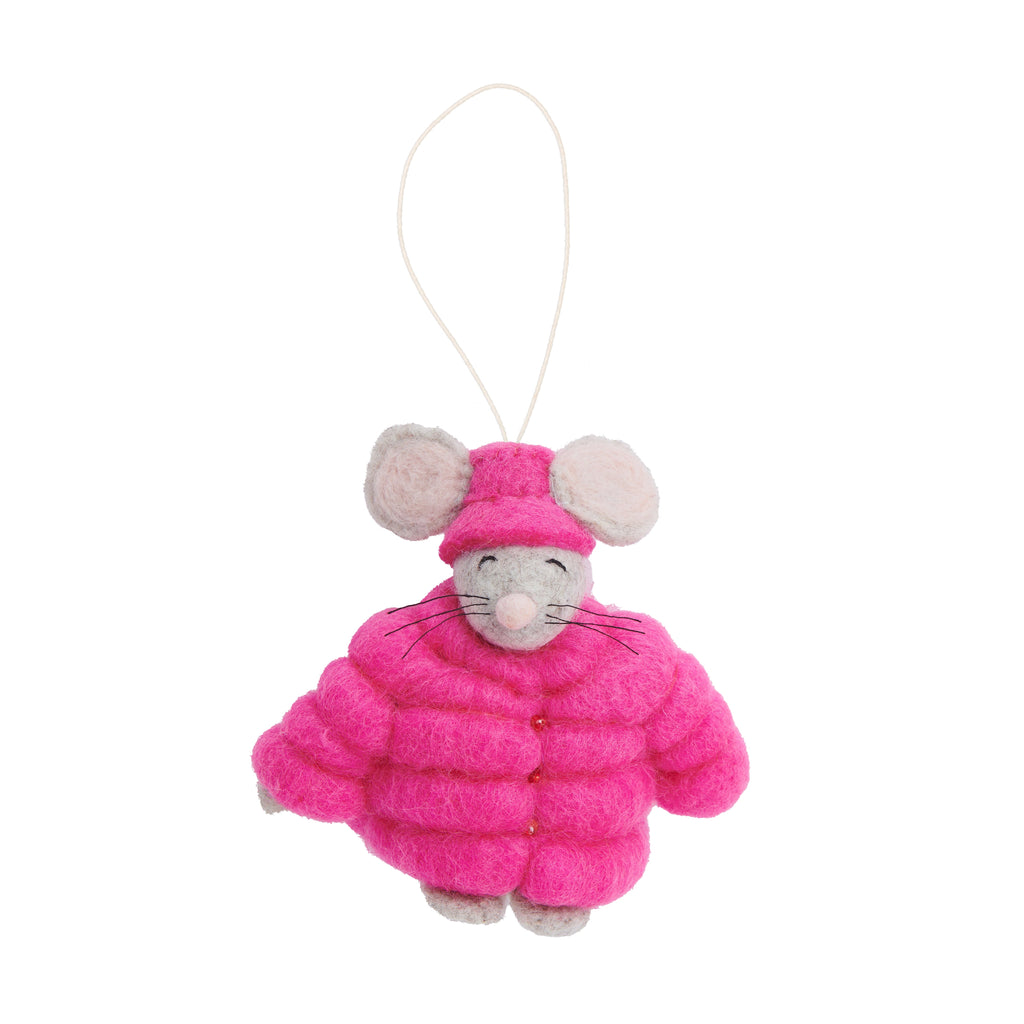 Felt Coat Mouse Ornament