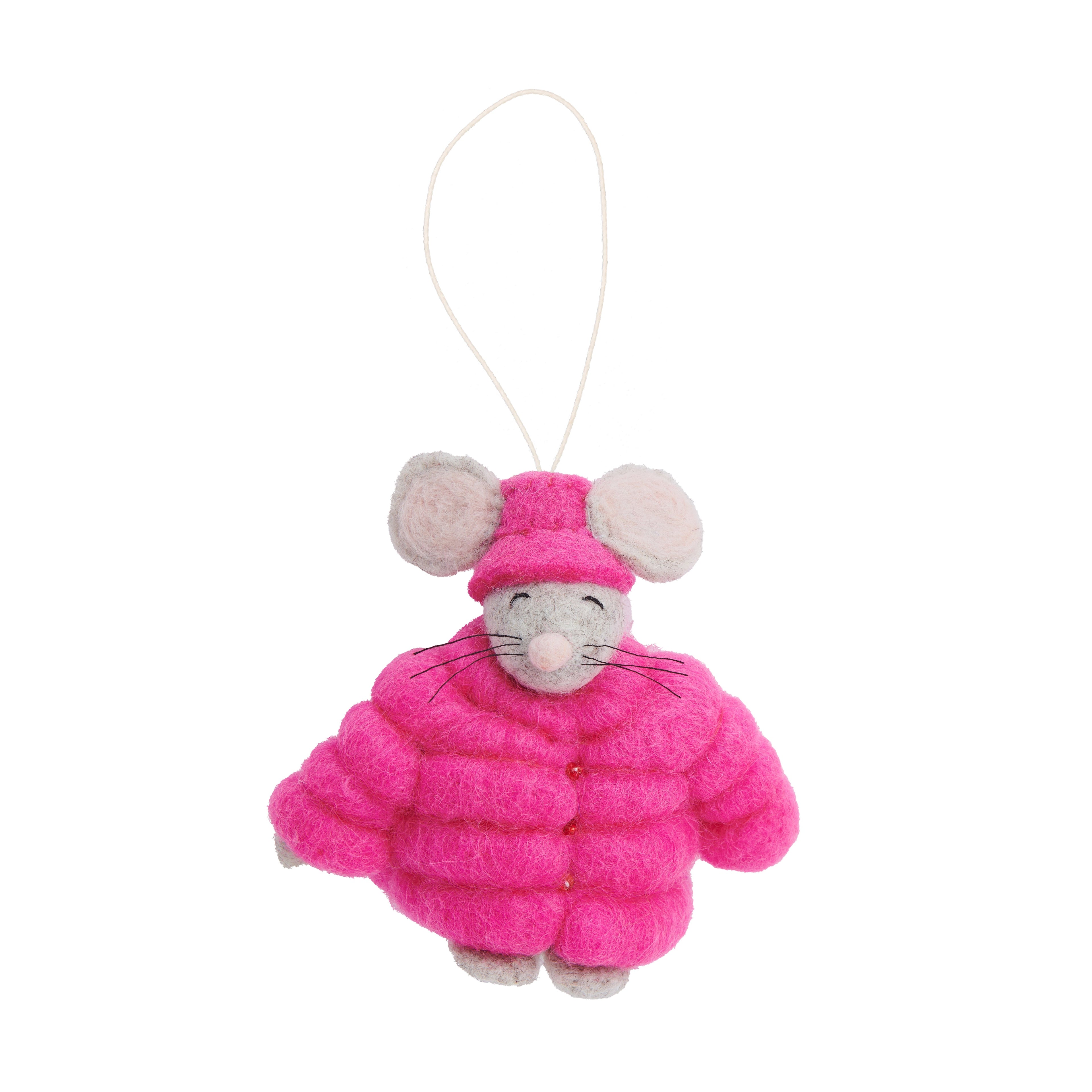 Felt Coat Mouse Ornament