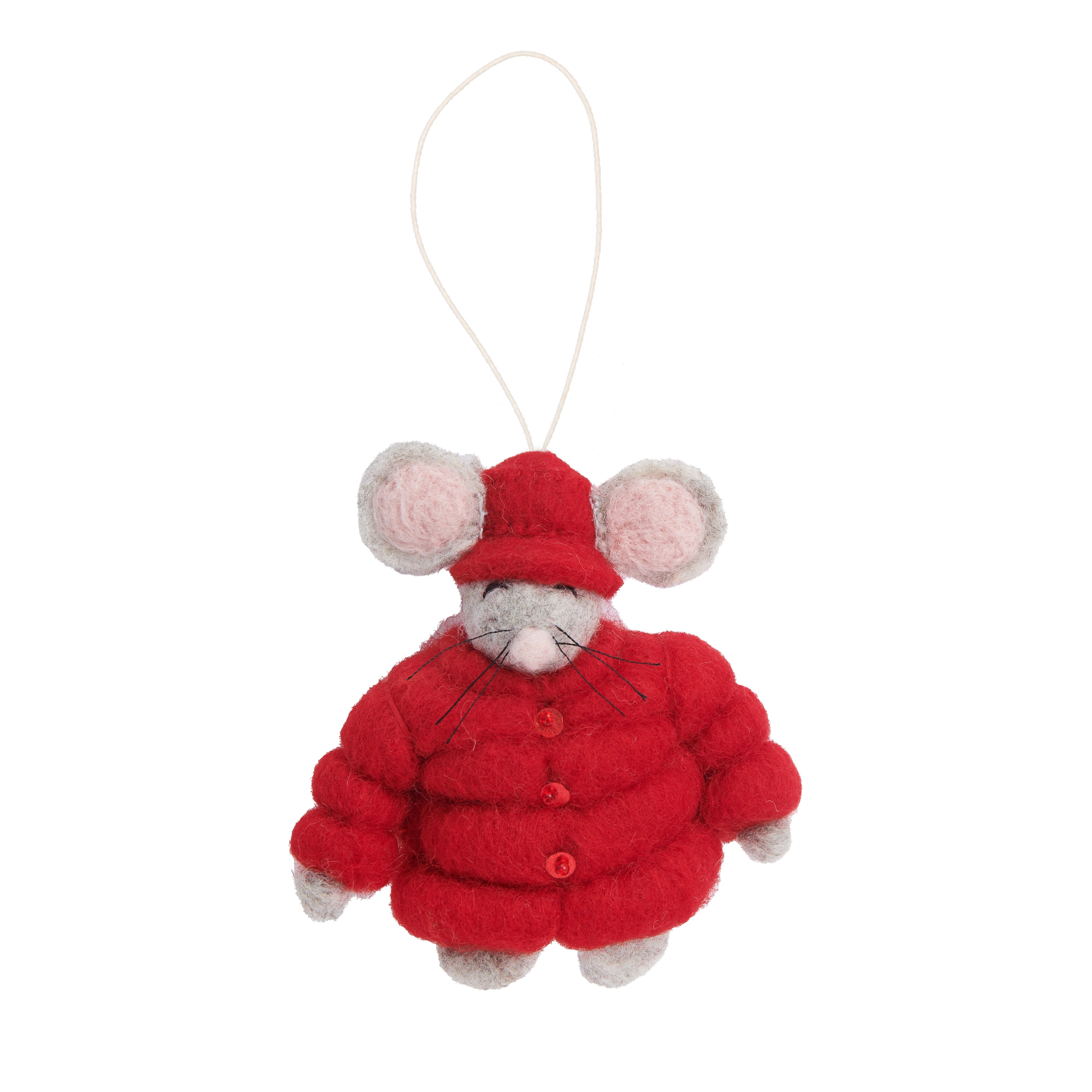Felt Coat Mouse Ornament