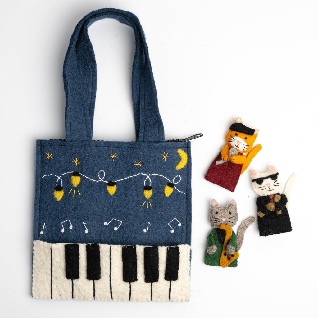 Felt Cats Puppet Bag
